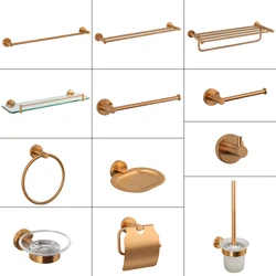 Bathroom Hardware 304 Stainless Steel Rose Gold Towel Rack Toilet Paper Holder Soap Holder Towel Bar Toilet Accessories