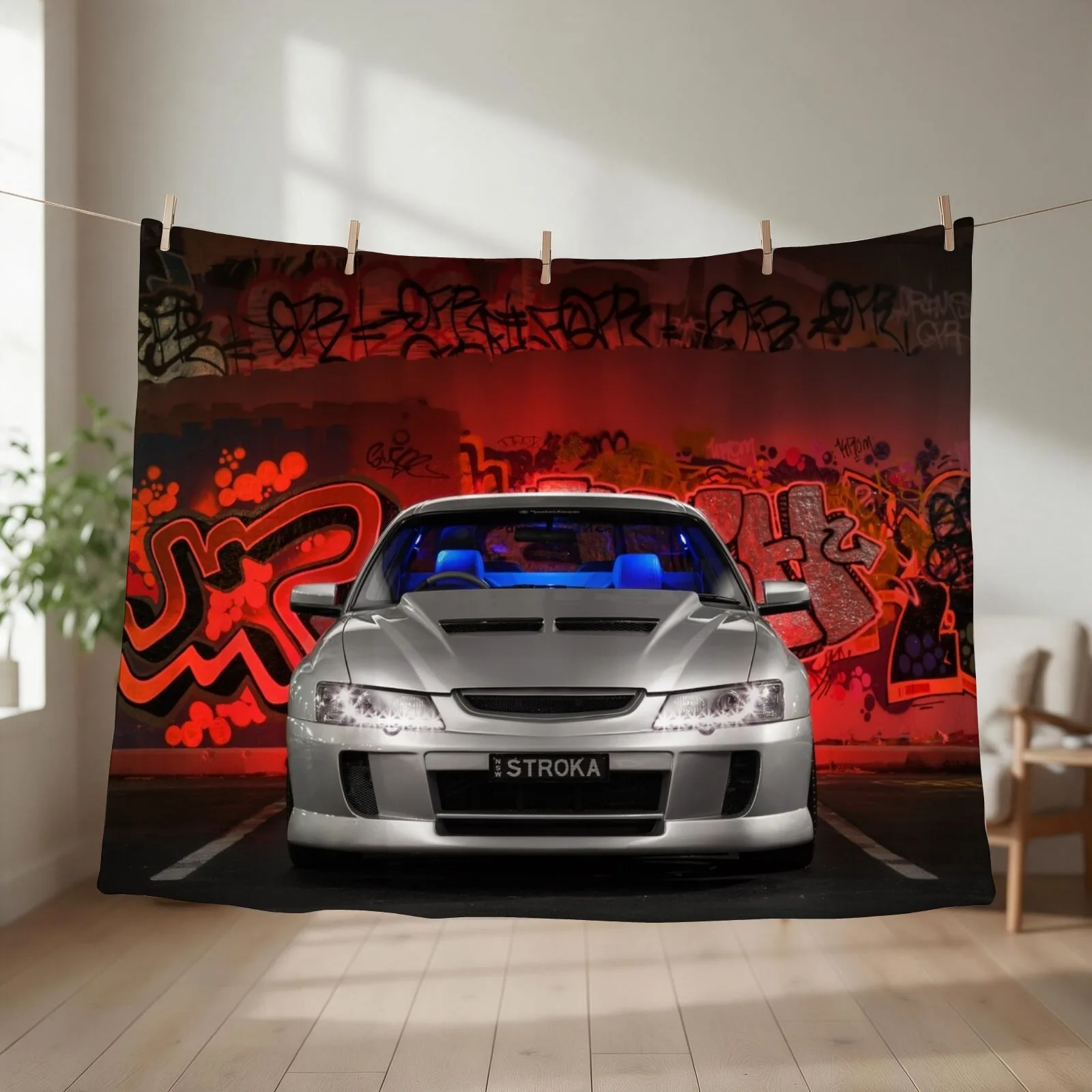 George Aspite's VY SS Holden Commodore Throw Blanket couch cozy soft plush fuzzy picnic outdoor blanket