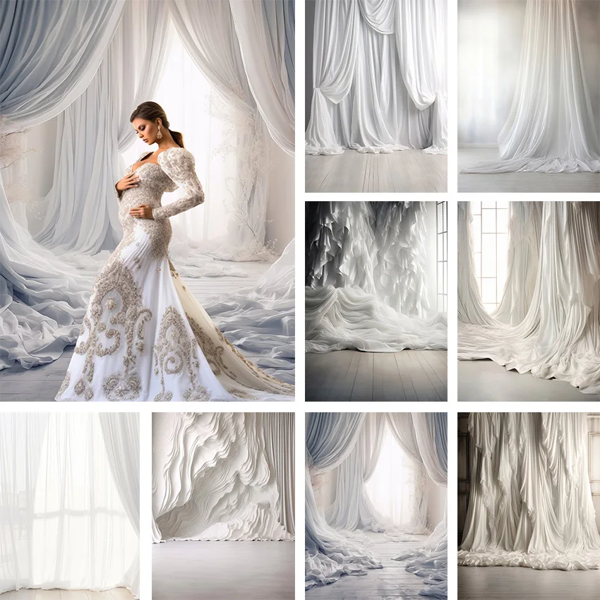 

Mehofond Photography Background Indoor White Curtain Scene Adult Birthday Wedding Maternity Portrait Decor Backdrop Photo Studio