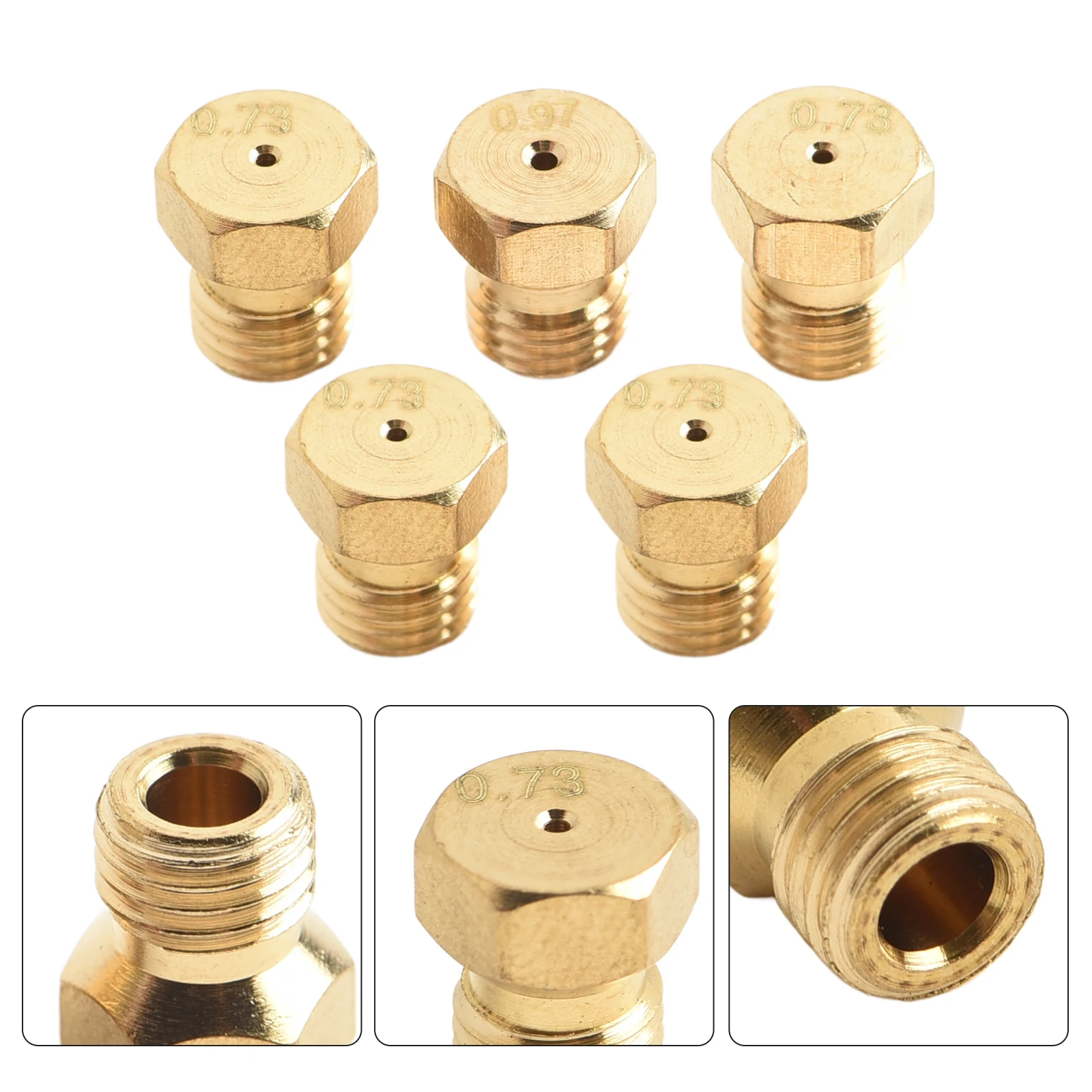 Kit de conversión de Gas para quemador, inyectores de Gas, aparato de cocina, mantenimiento de estufa de Gas, alta eficiencia, rosca estándar M6 X 0,75, 5 uds.