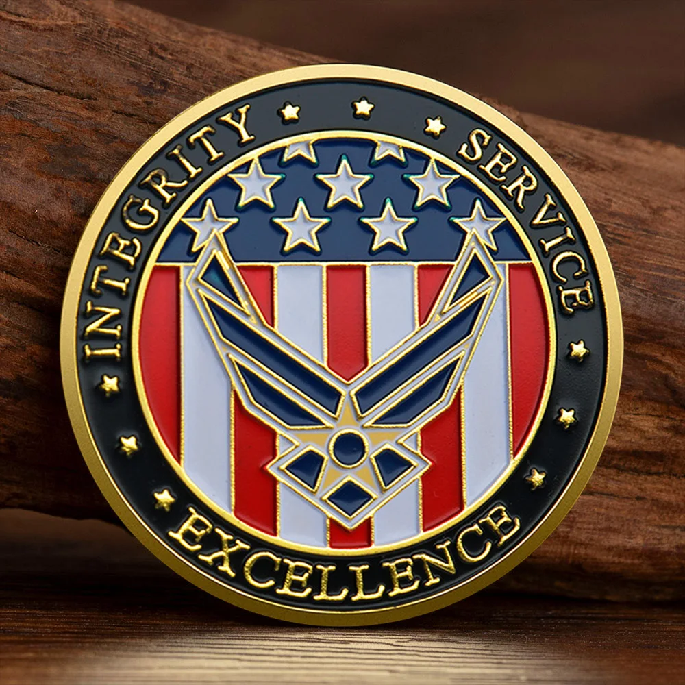 Excellence Integrity Service Gold Plated Collection Coin United States Air Force Souvenir Coin