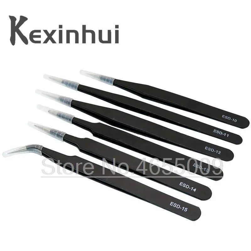 1.5mm Industrial Tweezers Kit Anti-Static Stainless Steel Tweezer Set Repair Tools ESD-10 11 12 13 14 ESD-15 integrated circuit