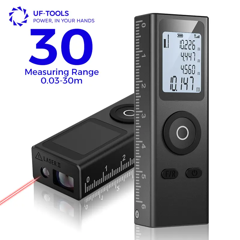레이저 거리 측정기 레이저 테이프 거리 측정기 건축용 미니 적외선 거리 측정기 USB 충전식 30M 핫