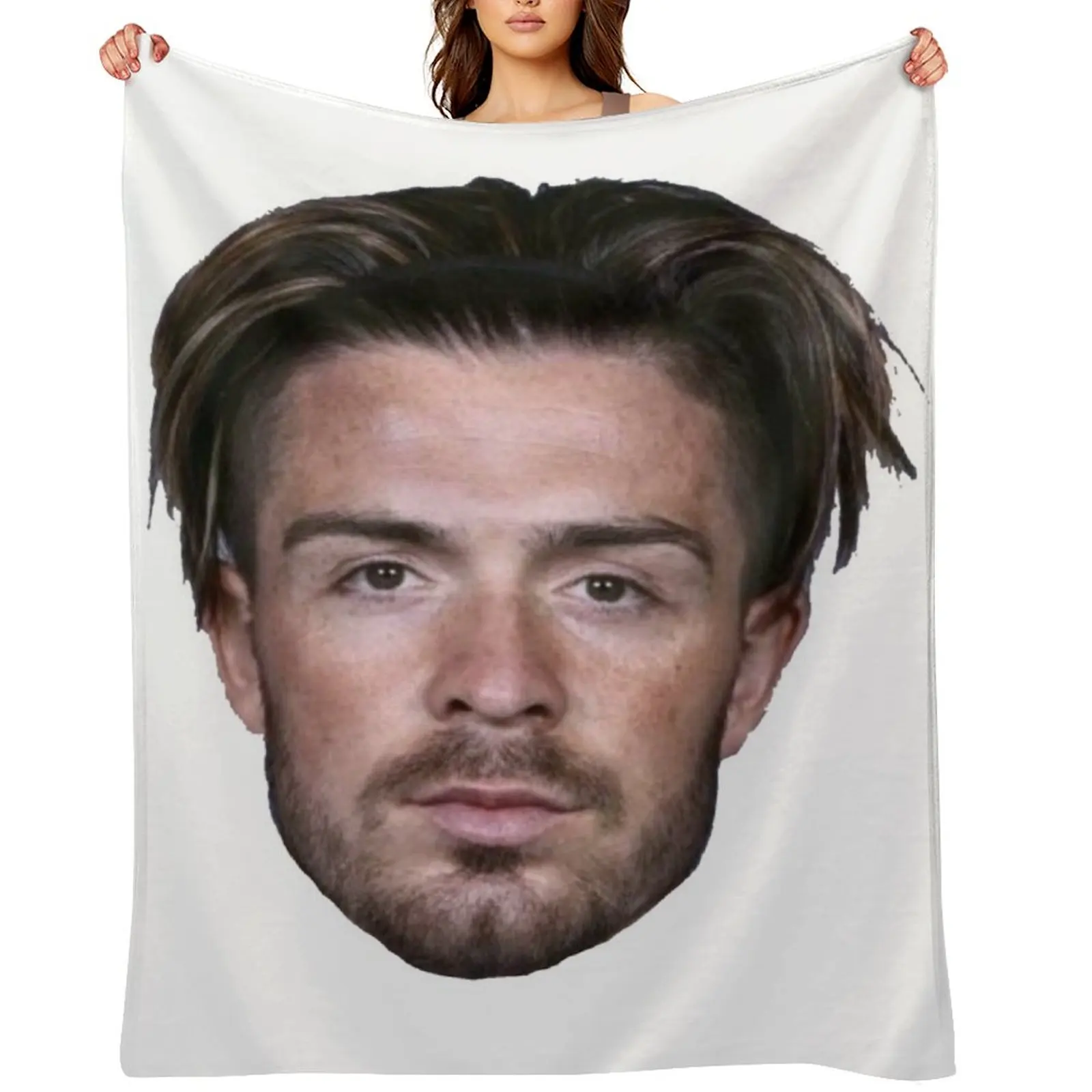 

Jack Grealish Head Throw Blanket Soft Plush Plaid for sofa blankets and throws valentine gift ideas Blankets