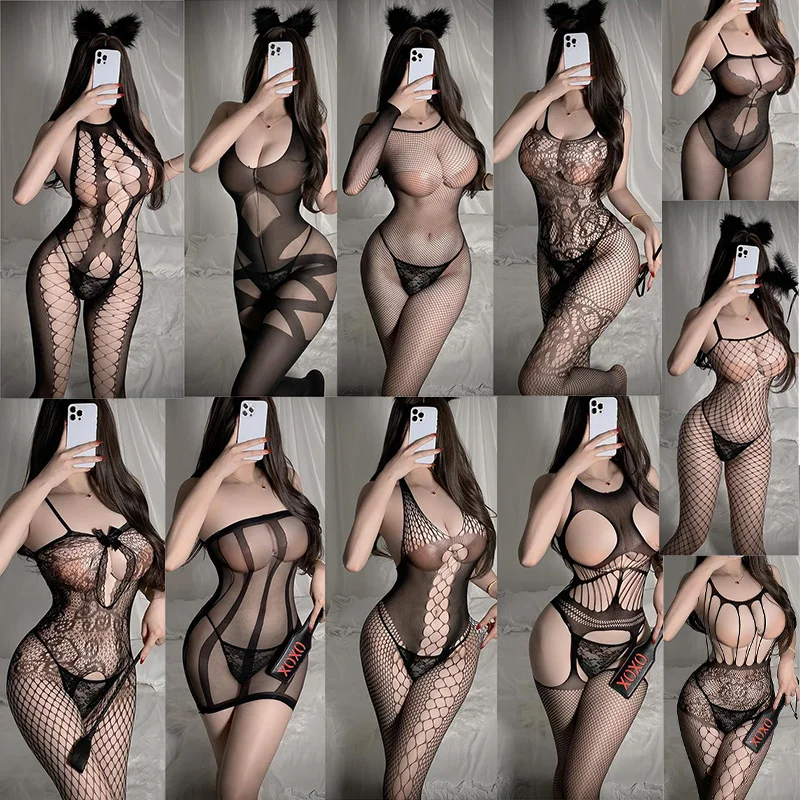 Sex lingerie Tight lace embroidered jumpsuit with open cut cutouts sissyfikation see through sexy for woman sexy outfit Sex shop