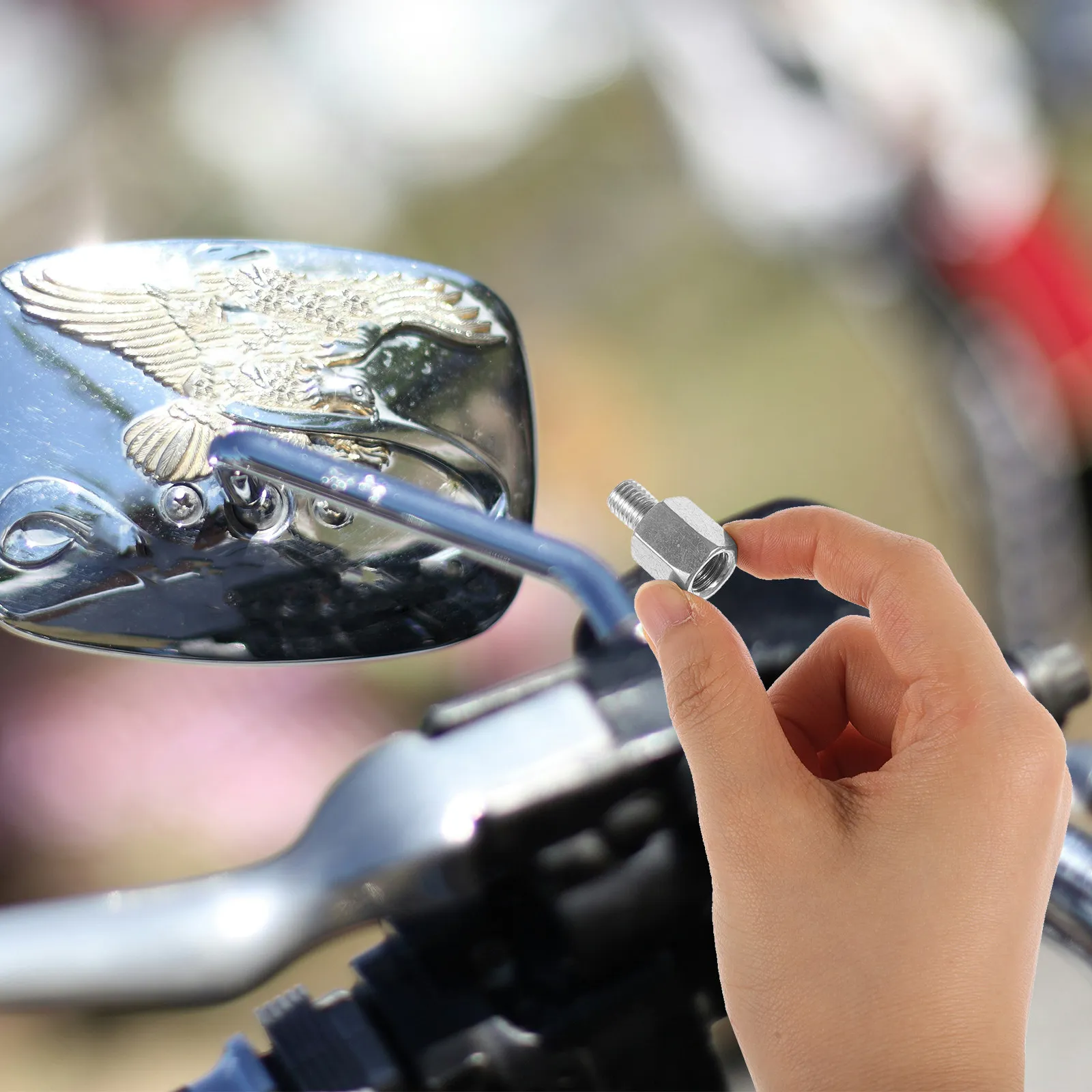 

2Pcs Motorcycle Mirror Mount Adapter Rearview Mirror Conversion Screw Height Adjustment Bolt for Rearview Mirrors Motorcycle