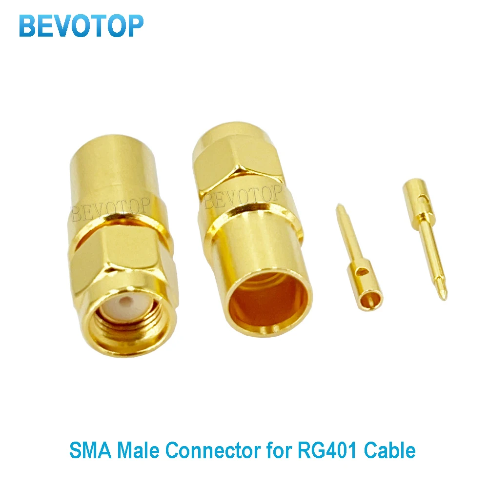 

10Pcs/lot RG401 SMA Male Plug Solering RF Coaxial Connector for RG-401 Cable DC-6GHz 50 Ohm BEVOTOP Connector