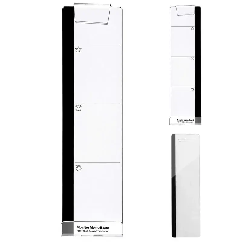 1Pc Monitor Side Clip Memo Reminder Message Board for Computer Small Tools Pad Holder Acrylic Notes Boards