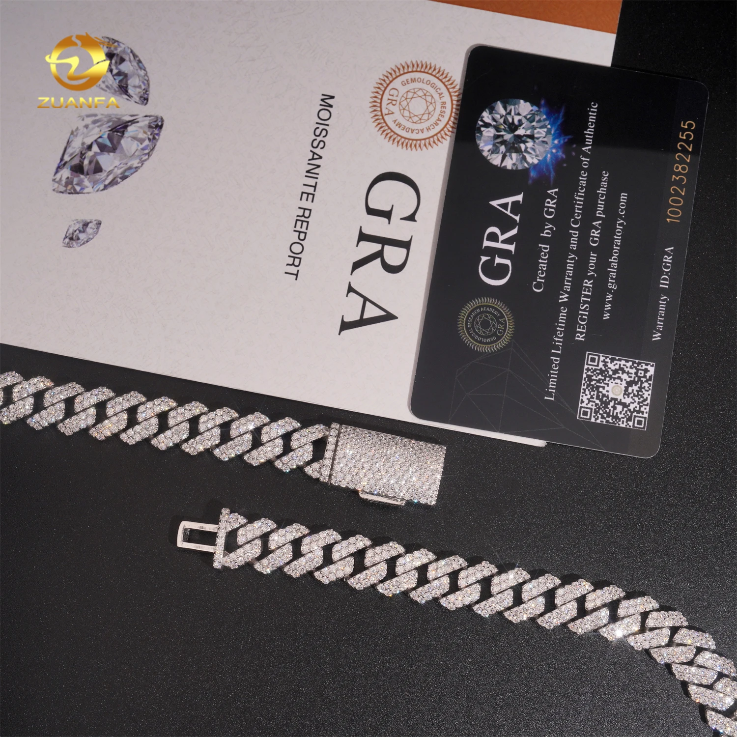 to Ready Ship Iced Out 12mm 2 Rows Cuban Link Chain 925 Sterling Silver Moissanite Diamond Hip Hop Jewelry.