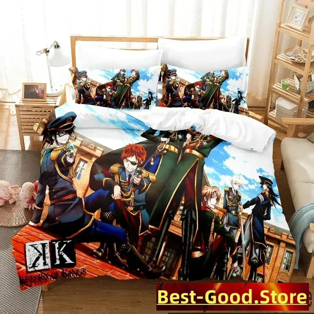 Anime K project Mikoto Suoh Bedding Set Boys Girls Twin Queen King Size Duvet Cover Pillowcase Bed boys Adult Home Textileextile