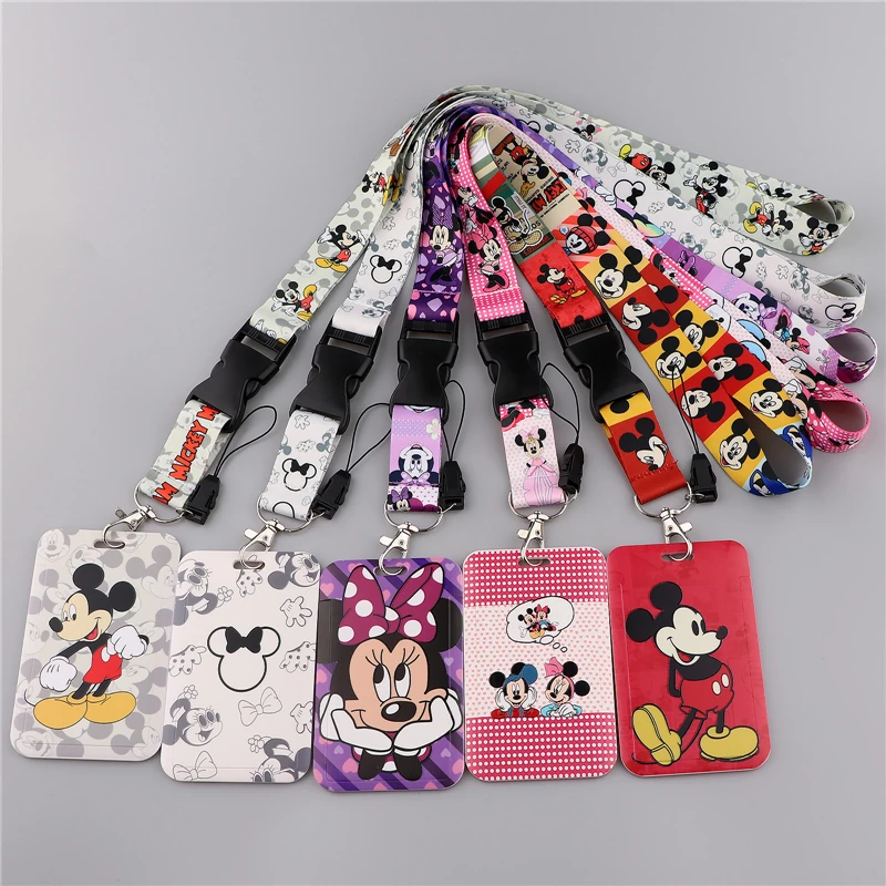 Disney Cute little Mickey mouse ID Card Students Work Name card Holder Pass Gym Badge Kids Holder Jewelry Accessories Gifts