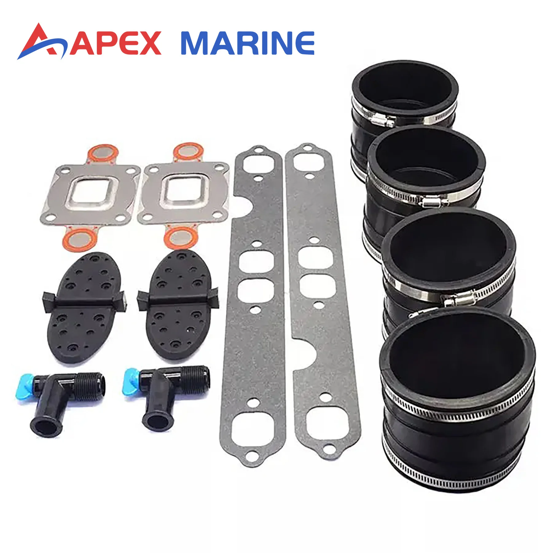 32-44348T 32-14358T Boat Exhaust Bellow Gasket Kit for Mercruiser V8 GM Dry Joint 4 Inch Motor 864549A02 33395 807166A1 806926A1