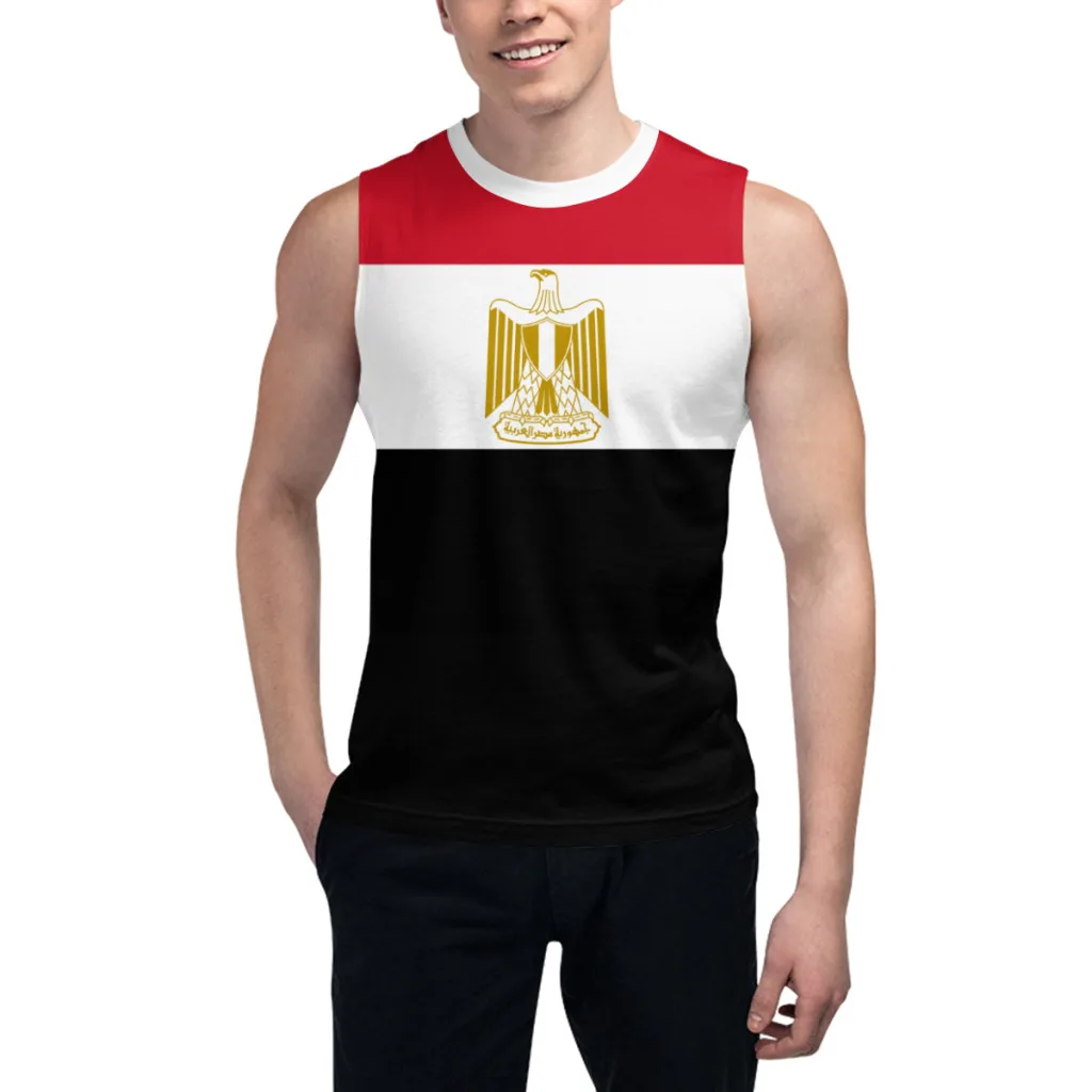 Sleeveless T-shirt Egypt Flag 3D Men's Boys Tshirt Gyms Tank Tops Fitness Joggers Basketball Training Vest