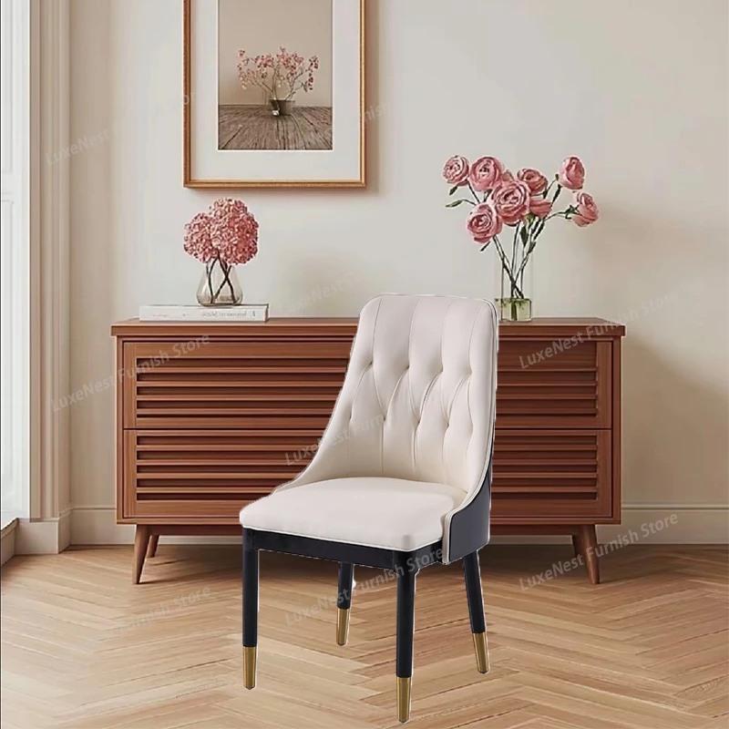 

Modern Restaurant Wooden Dining Chair Nordic Minimalist Leather Design Home Dining Chair Office Comfortable Silla Furniture