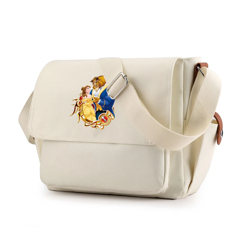 Beauty and the Beast Shoulder Chest Bag Messenger Bag Vintage Handbag Canvas Teenager Tote Bags Casual Crossbody School Bags