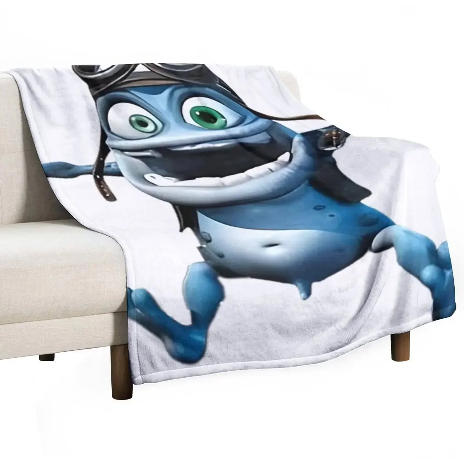 Crazy frog Throw Blanket Flannel Blankets For Baby Custom Cute Weighted funny gift Blankets