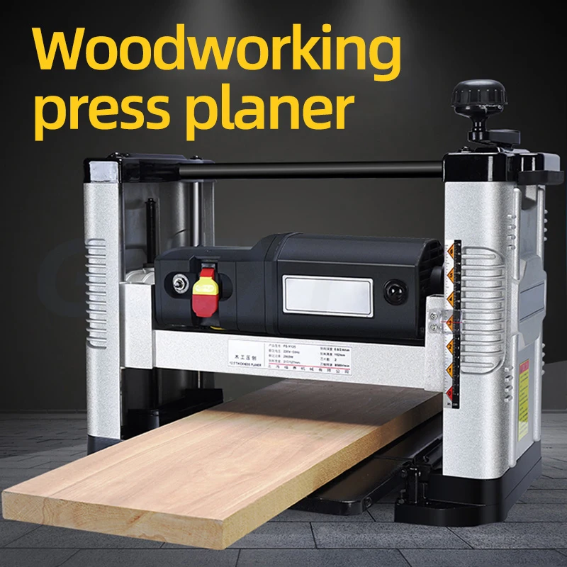 Woodworking Press planer 2000W with Stand Multifunctional bench 12 Inch Wood Planer Waterproof Dustproof Heavy Duty Woodworking