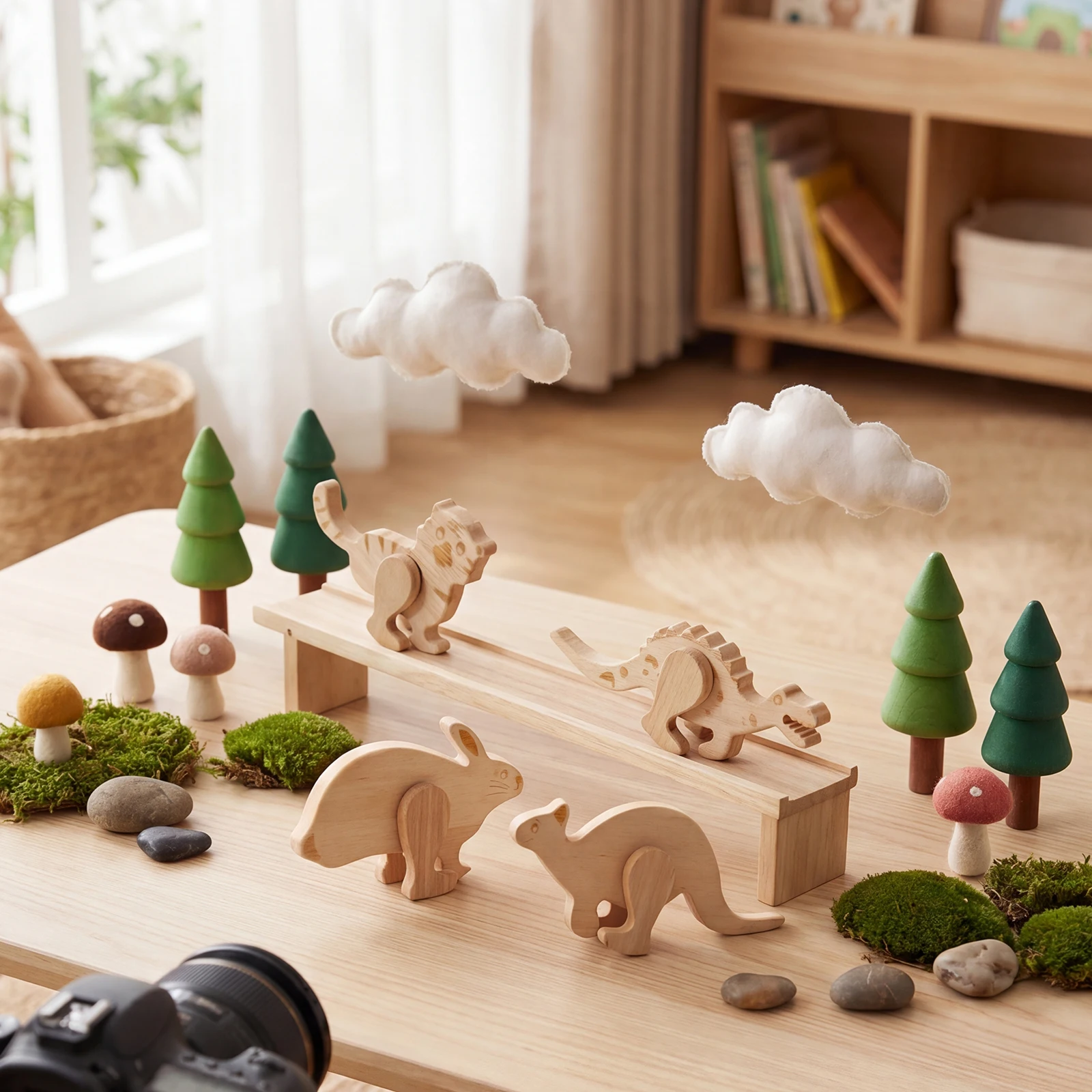 Slope Non Powered Walking Toy Wooden Animal Inertia Plaything Educational Funny Plaything Cartoon Inertia Fun for Children