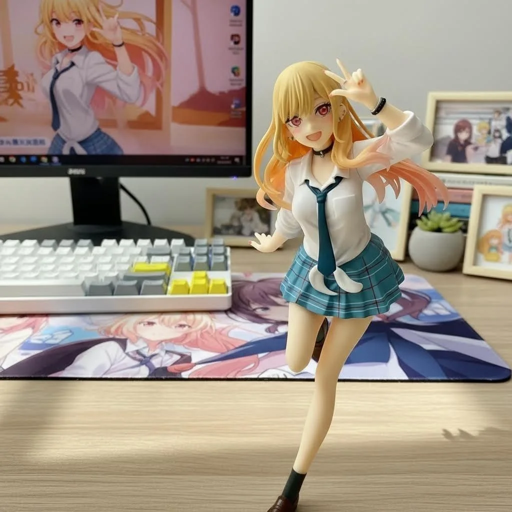 

My Dress up Darling Kitagawa Marin Figure - School Uniform PVC Action Model Toy for Kids Standing Dress-Up Play Gift