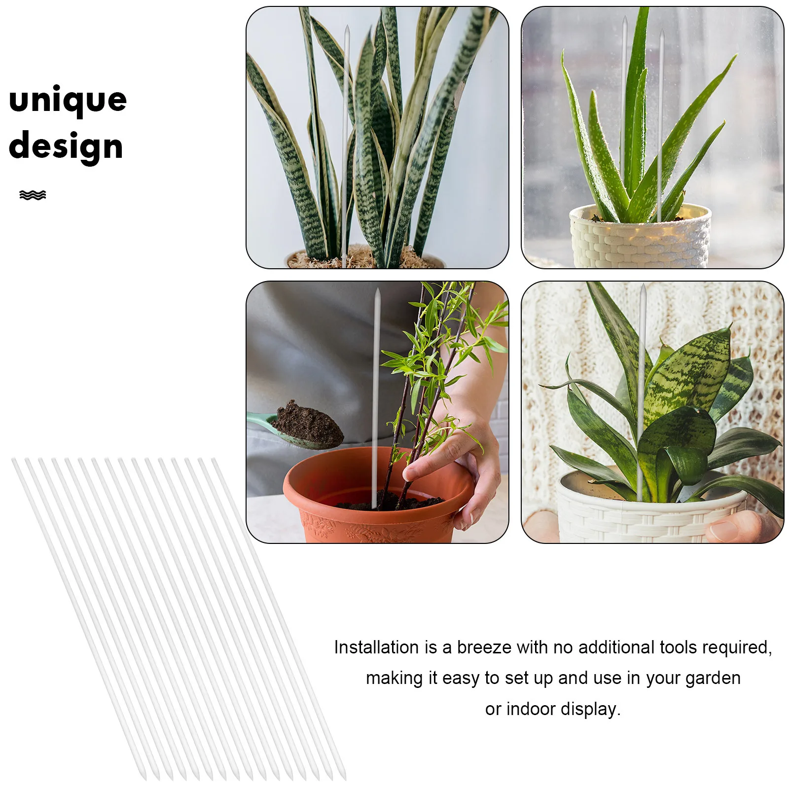 

16pcs Acrylic Plant Stake Clear Vine Climbing Weather Resistant Transparent Sturdy Stem Support For Garden Indoor Plants Garden