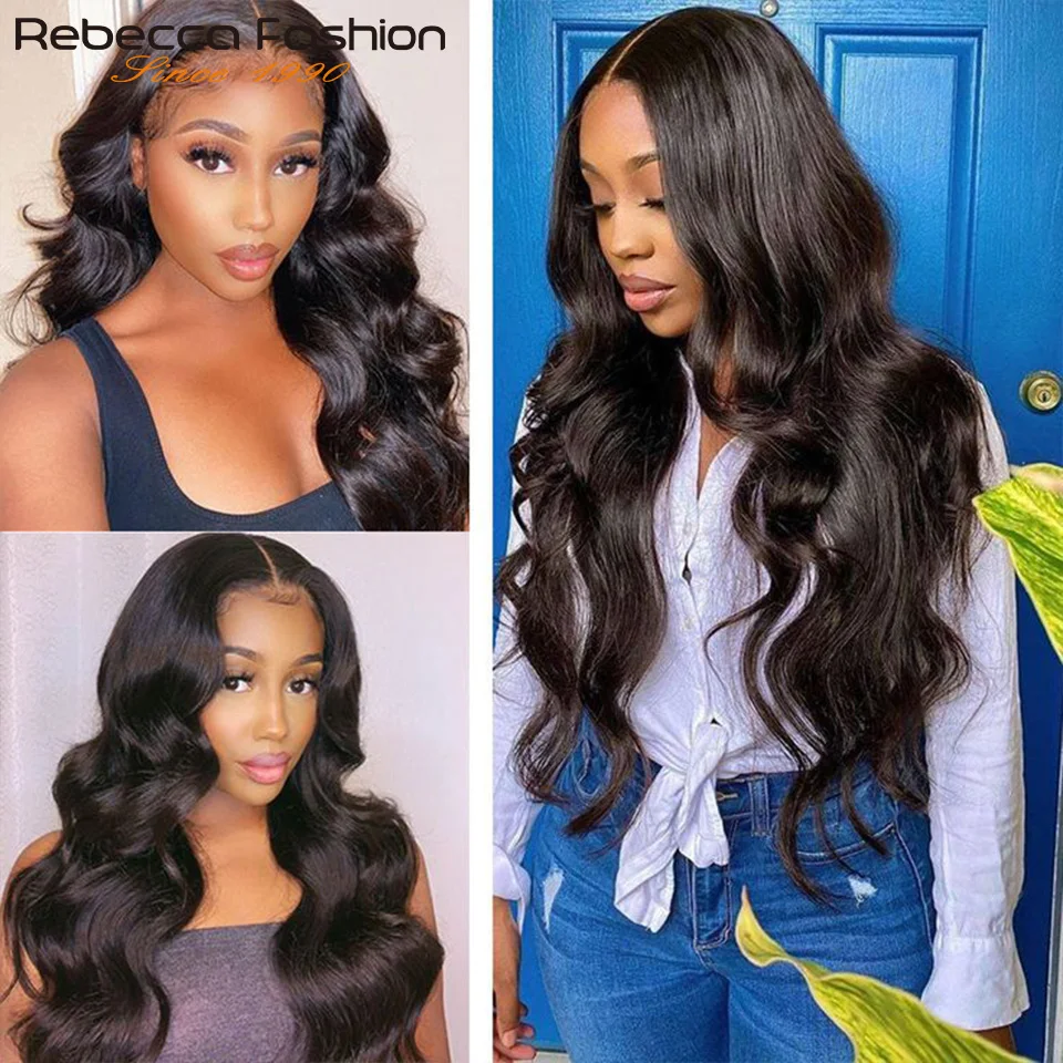Middle Part Body Wave Human Hair Bob Wigs Breathable Pre Plucked Brazilian Lace Front Wigs For Women Natural Color T lace Wigs image 6