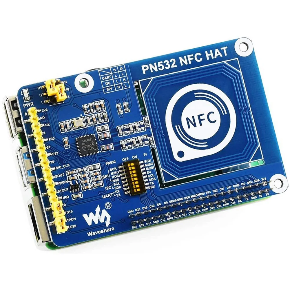Waveshare PN532 NFC HAT for Raspberry Pi in the 13.56MHz Frequency Supports Three Communication Interfaces I2C SPI and UART HOT