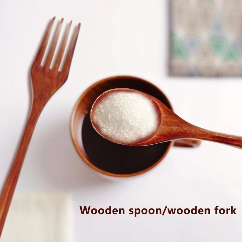 16Pcs Wooden Spoons Forks Set Including Wooden Spoons And Wooden Forks Japanese Wooden Utensil Set Reusable Handmade