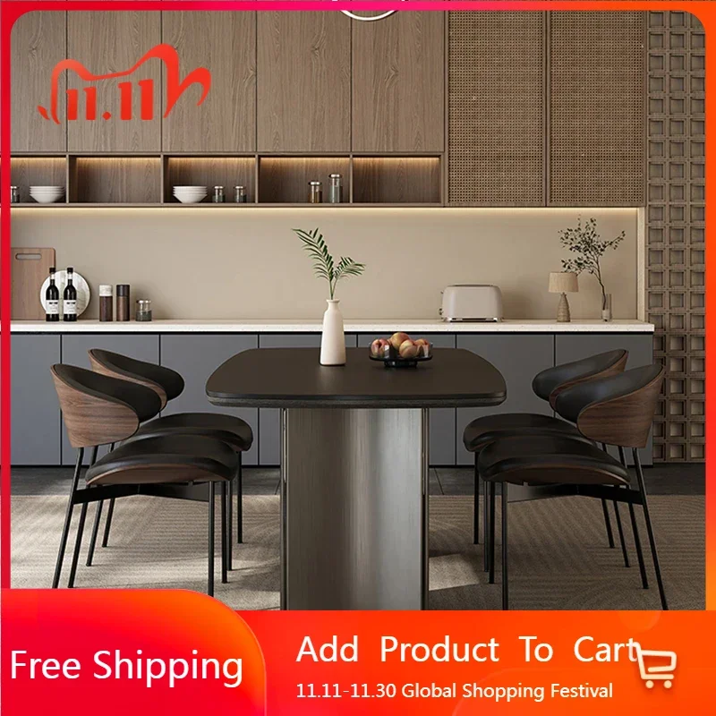 

Modern Rectangle Dining Table Make Up Luxury Nordic Vintage Dining Table Black Fashion Muebles De Cocina Kitchen Furniture