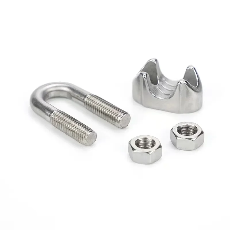 304/316 Stainless Steel Wire Rope Clips U-Shape Clamp Cable Locking Fasteners M2 M3 M4 M5 M6 M8 M10 M12 M16 M20 M24 M32mm