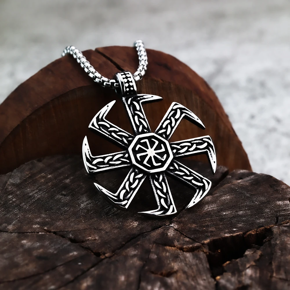 European and American Style Nordic Rune Slavic Viking Pendant Personalized and Fashionable Men\'s Pendant Stainless Steel Jewelry