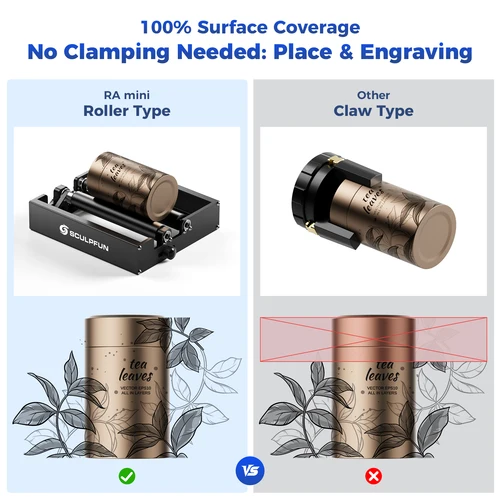 Imagen 2 del producto SCULPFUN RA mini rodillo de objetos cilíndricos de grabado giratorio 360 °   Giratorio para máquina de grabado láser C1 iCube iCube Ultra