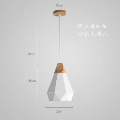 Novelty 3d Led Pendant Lights Diamond Metal Nordic Modern Wooden Metal Lamp Cartoon Creative Hanging Lamp Home Decoration Dining