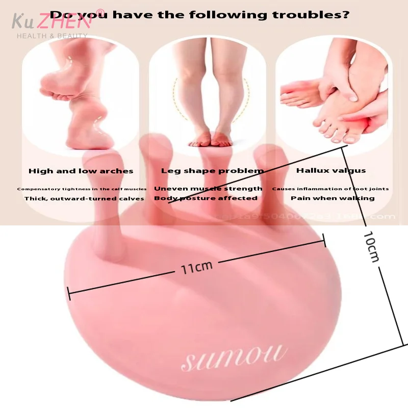 2Pc Rubber Arch Foot Trainer Fitness Leg Toes Plantar Function Exerciser Thumb Valgus Corrector Toe Splints Buttock Arch Trainer