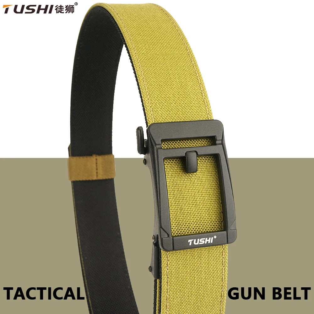 

TUSHI Genuine Tactical Belt Quick Release Outdoor Military Gun Belt Hard Nylon Sports IPSC Accessories Men And Women Black Belt