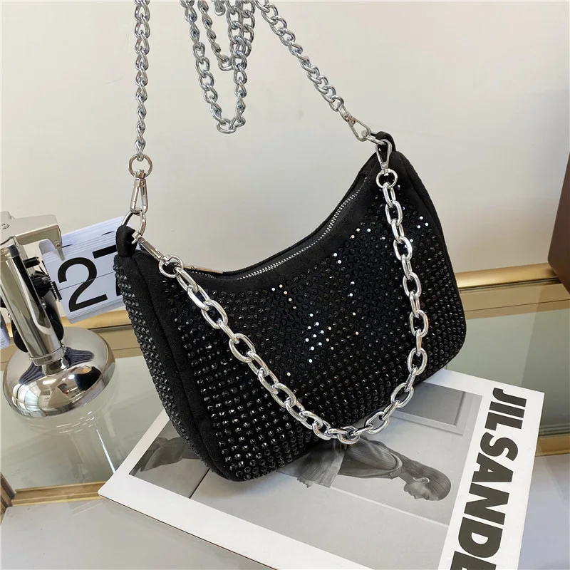 Projektant torba na ramię dla Shinning dżetów pod pachami sprzęgła moda diament kobiety Crossbody telefon torebka Messenge torebki