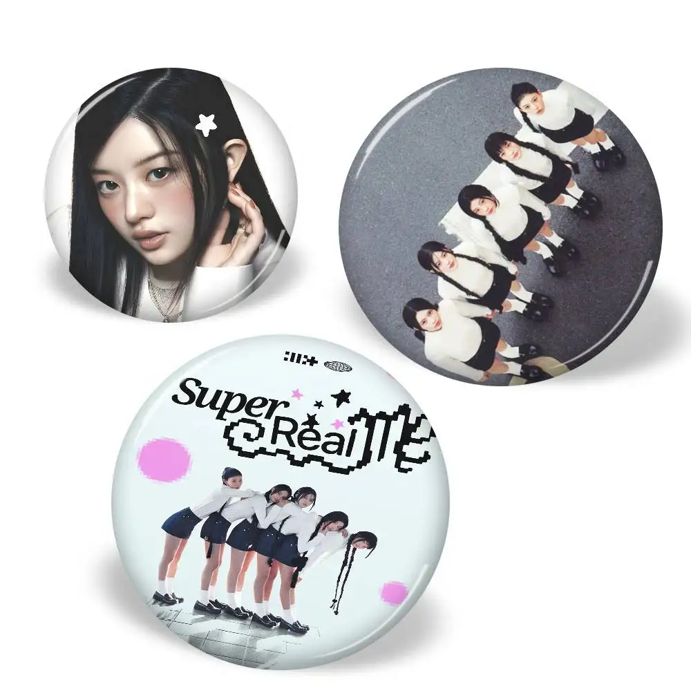 Popular K-pop Group I-Illit 58mm Animals Funny Brooches Badge Backpack Clothes Gift Accessory