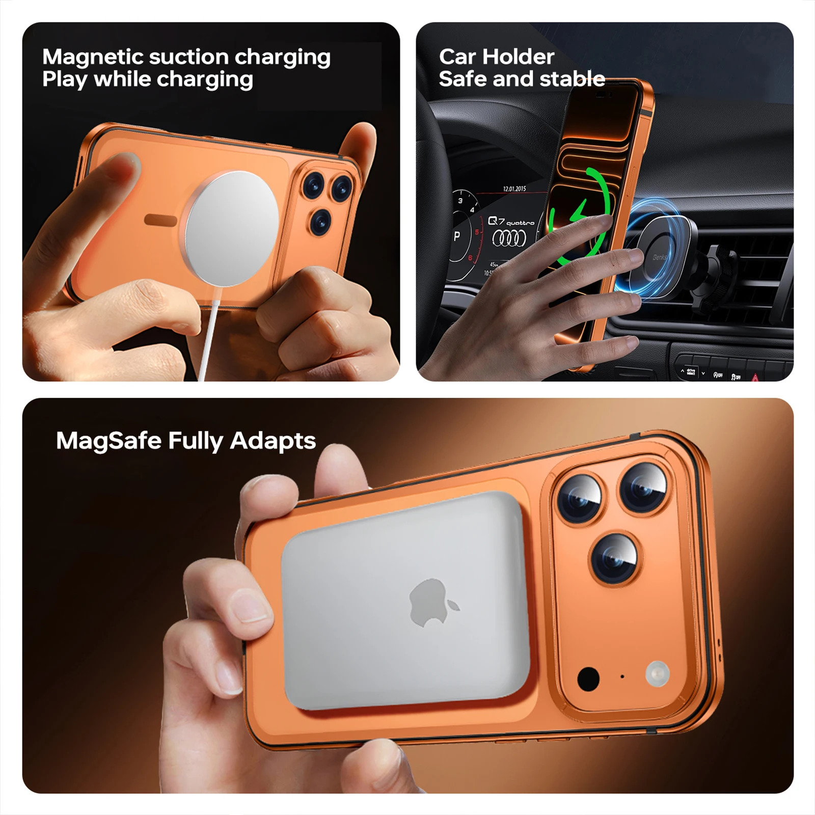 

2025 Новый оригинальный двухцветный магнитный чехол для телефона из сплава Backplat, устойчивый к пожелтению и старению для iPhone 17 Pro/Pro Max