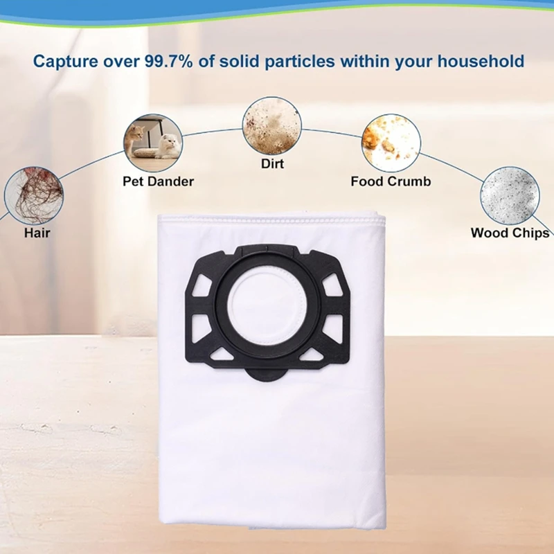 Karcher wd4,wd5,wd6,wd5p,wd6p,mv4,mv5,mv6,mv6,10ユニット用の交換用防塵バッグ