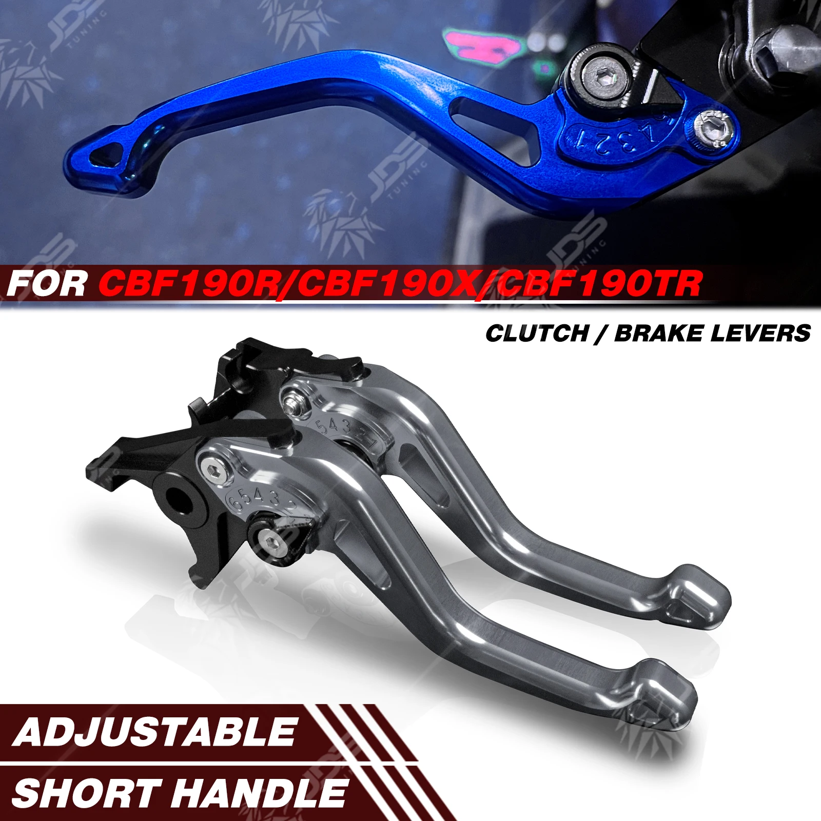 For Honda CBF190R/CBF190X/CBF190TR Racing Short Brake Lever Set Adjustable Handle Levers Three-Fingers Accessories Parts