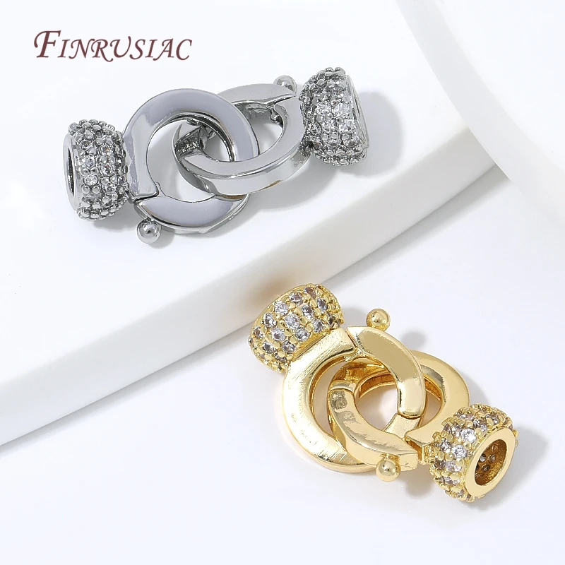 18K Gold Plated Brass Jewelry Clasp Connector,Pave CZ Clasp For DIY Bracelet Necklace Beaded Jewelry Findings Accessories