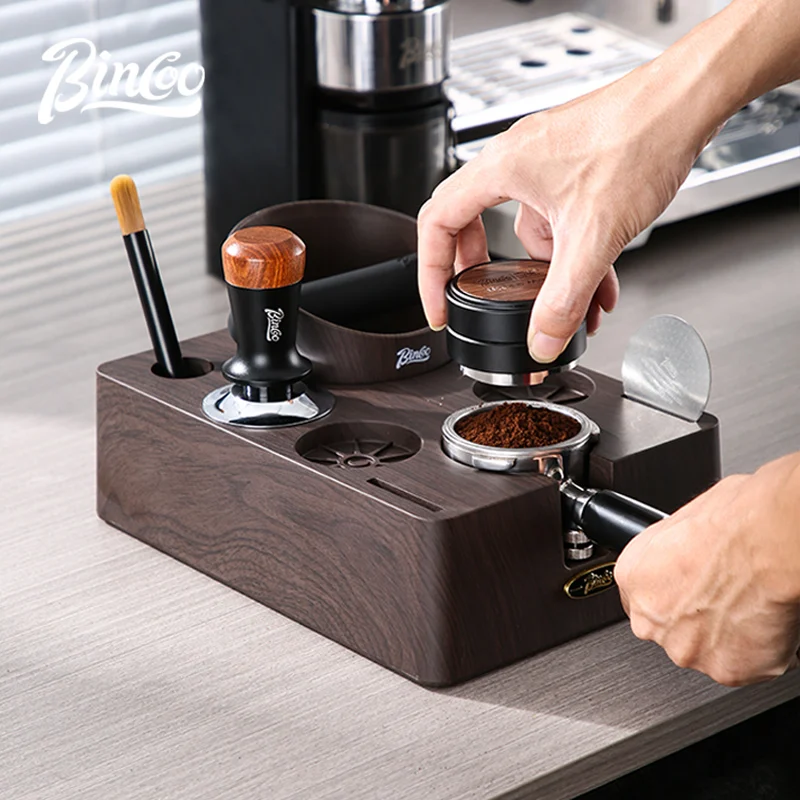 Bincoo Coffee Tamping Station 51/58mm Tampers Barista Knock Box 0.5L with Dosing Measuring Cup Cafe Accessories Tools