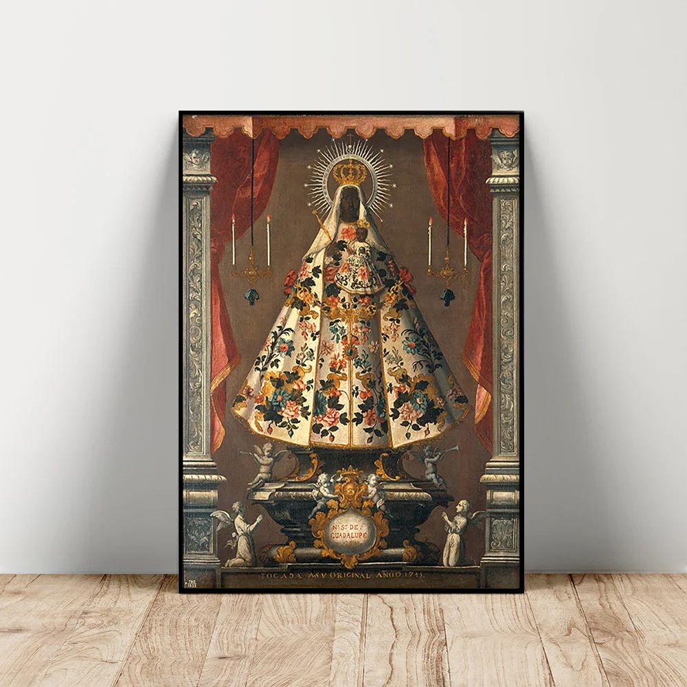 Our Lady Of Guadalupe In Extremadura Print Art Poster Mexican Black Madonna Canvas Painting Catholic Wall Picture Religion Decor