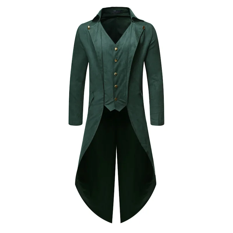 Men's Long Sleeve Solid Color Button Irregular Men's Tuxedo