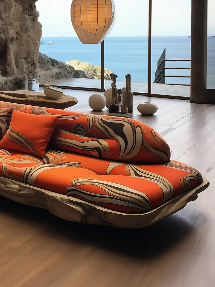 Artistic creative painted cloth sofa Italian light luxury furniture international sofa