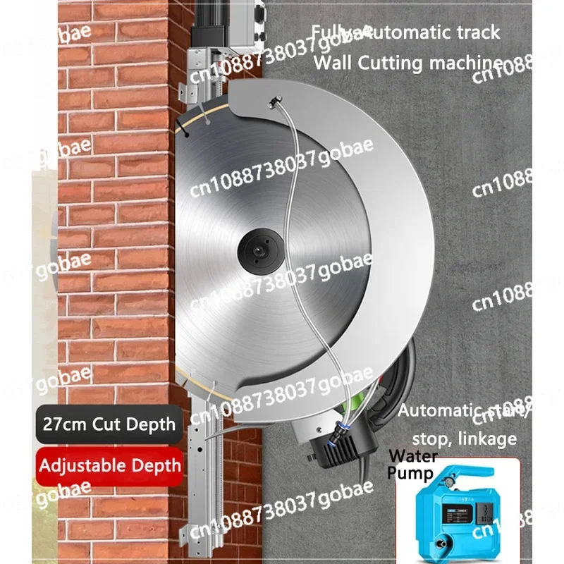 Fully-Automatic Wall Cutting Steel Reinforced Concrete Grooving Door Windows Slotting Machine with Sliding Rail