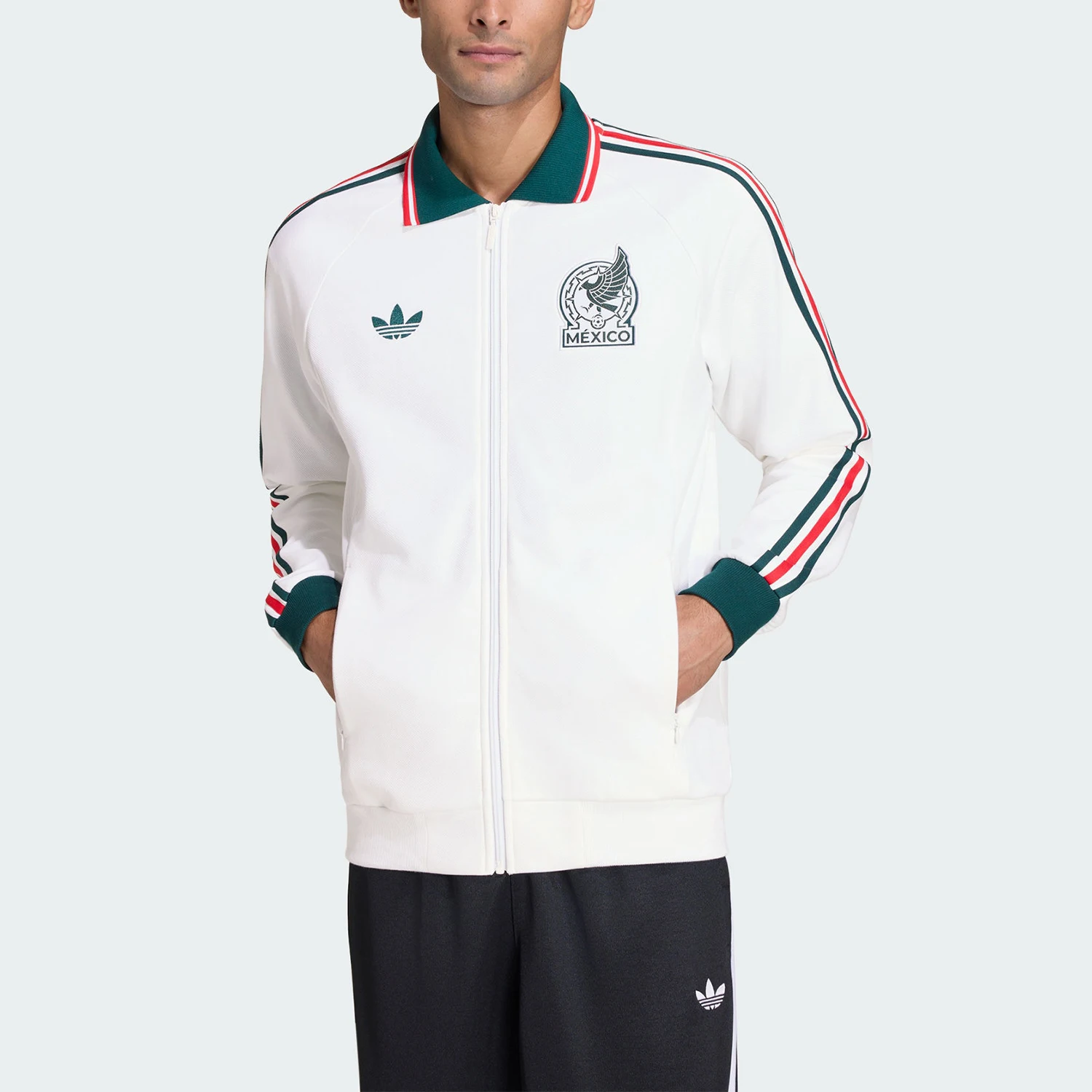 Adidas genuine clover men's knitted retro football sports jacket JZ6462