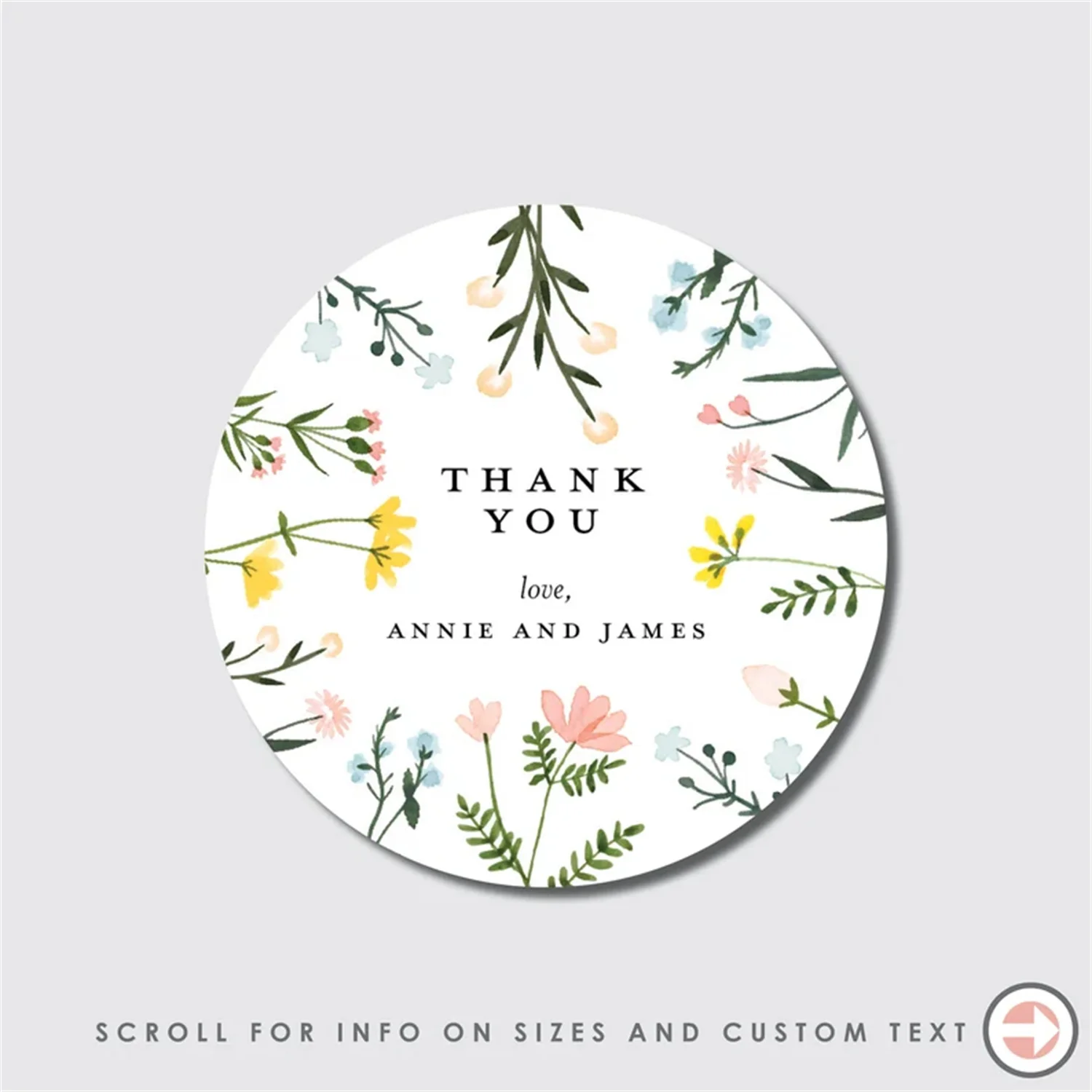 

50pcs Wildflower labels, shower labels, floral stickers for weddings, customizable stickers, wedding labels, wildflower sticker