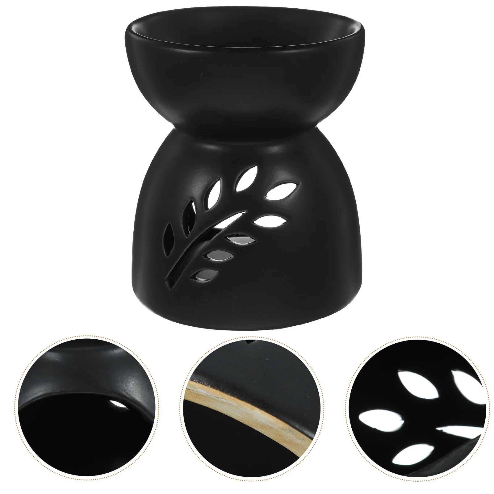 

Essential Oil Burner Hollowed Pattern Ceramic Warmer for Aromatherapy Home Office Bedroom Relaxation Scented Wax Melt