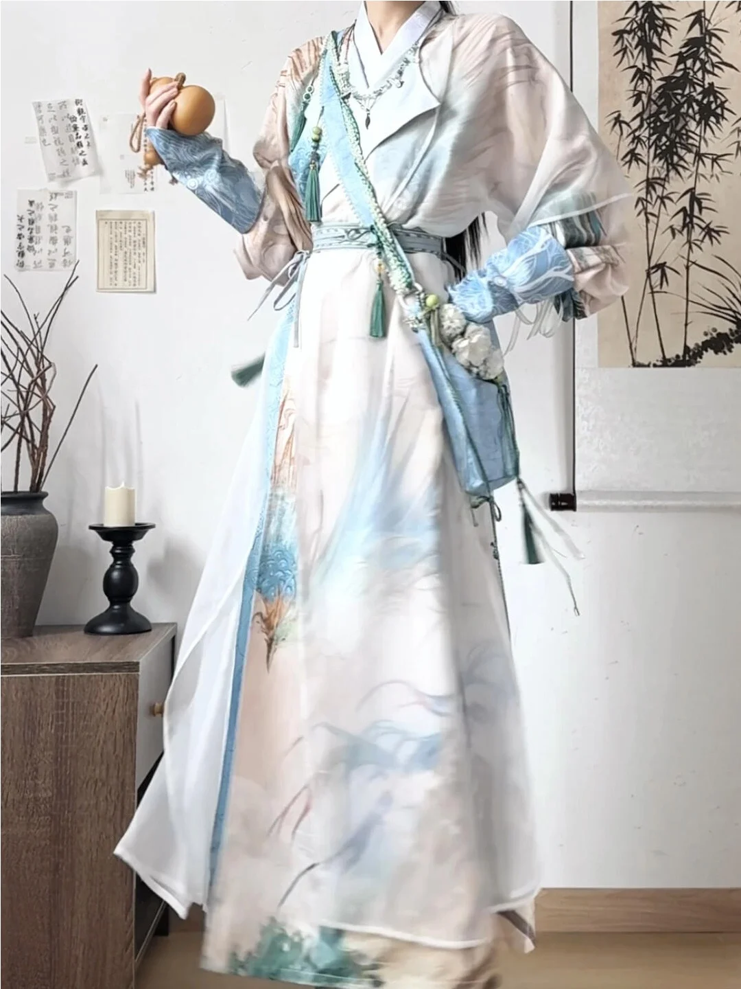 Traditional Chinese Style Cosplay Costume Set round Neckline Modified Male Female Youth Outfit Ancient Fashion Hanfu