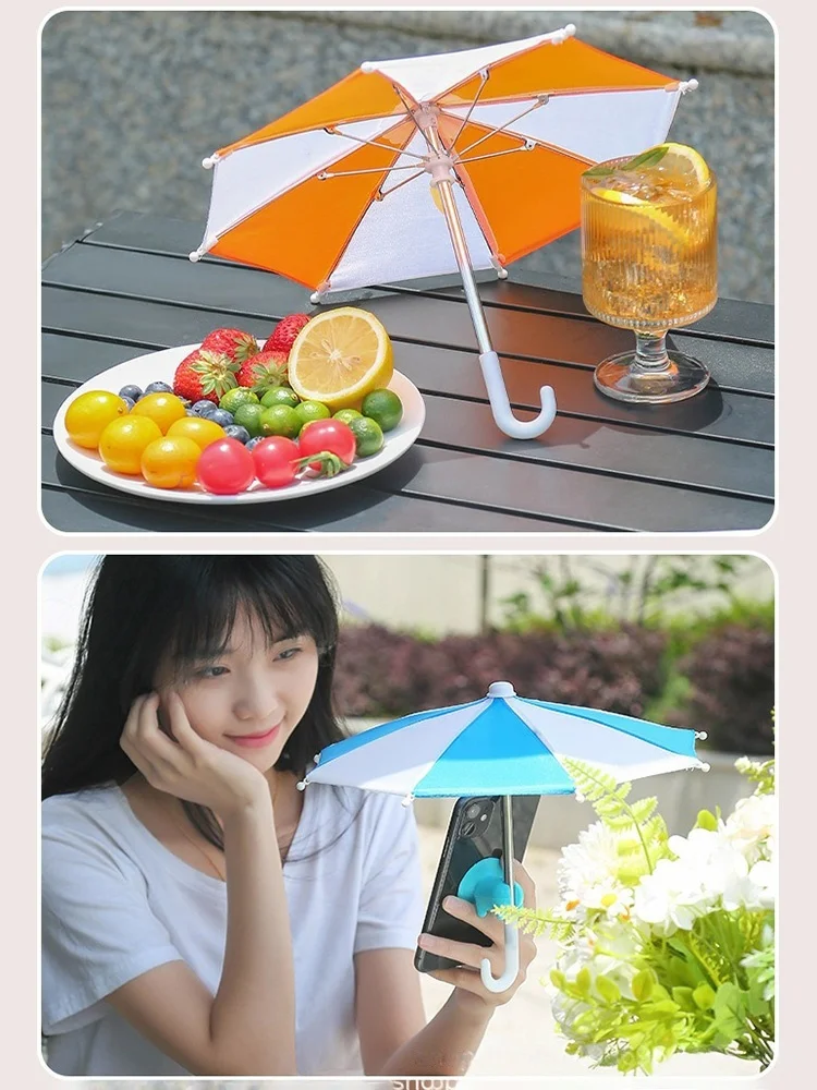 

Mini Umbrella Phone Sunshade Cute Device Holder Sun Rain Protection to Prevent Glare Overheating for Mobile Phones Dash Cams